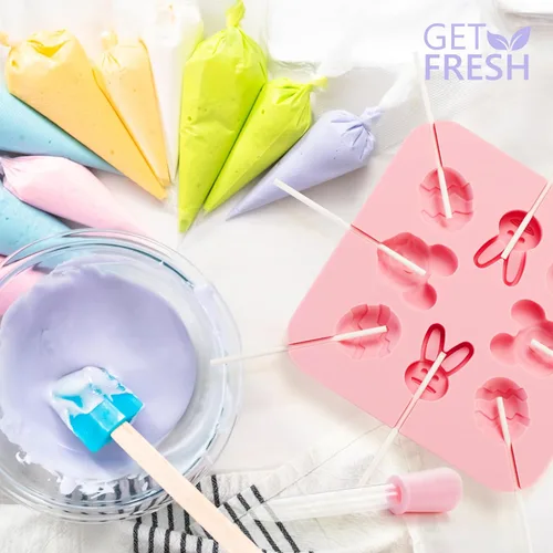 Miniatura 5 de GET FRESH Juego de herramientas para hacer helados y dulces para niños, 8 moldes de silicona para hacer helados de gelatina para niños, moldes