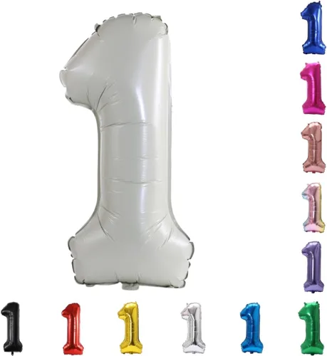 Miniatura 27 de YPSelected Globo grande de 32 pulgadas de helio con números 0-9 de papel de aluminio azul para cumpleaños, bodas y fiestas (Azul, 3)