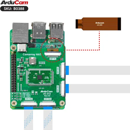 Miniatura 8 de Arducam Kit de cámara cuádruple de enfoque automático de 16 MP para Raspberry Pi, cámara Pi sincronizada con enfoque automático IMX519 de 16 MP