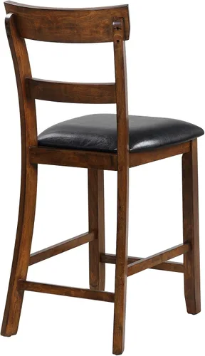Miniatura 6 de ERGOMASTER Juego de 2 sillas de comedor, sillas de bar de granja de 25.5 pulgadas, taburetes de bar de madera de goma con respaldos, taburetes