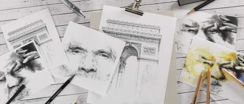 Miniatura 4 de Canson C à Grain A3 - Bloc de papel blanco para dibujo y boceto, 30 hojas, textura de grano fino, pegado en un lado corto, ideal para artistas