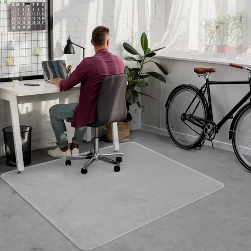 Miniatura 9 de Tapete para silla de oficina para suelo de madera dura, 36 x 48 pulgadas, PVC transparente para silla de escritorio – Protector de suelo resistente