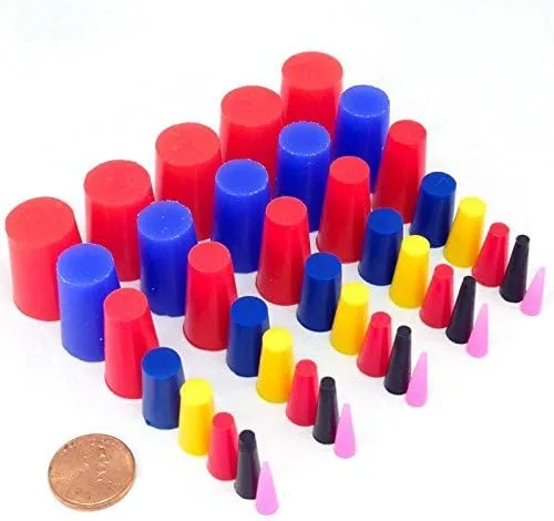 40 piezas de 1/16 a 3/4 pulgadas. Kit de tapón cónico de silicona de alta temperatura - Suministro de Pintura en polvo para revestimiento