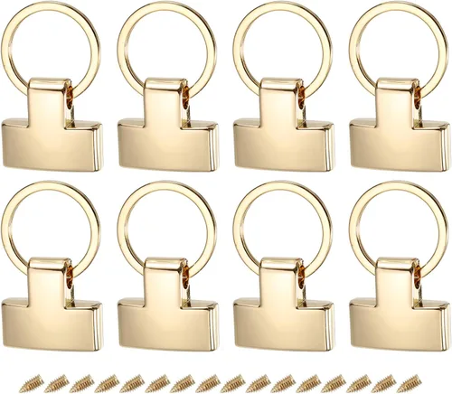 Miniatura 8 de uxcell Accesorios para llavero con llavero y anillo para bolso de mano para llavero de automóvil, cordón colgante Tono plateado