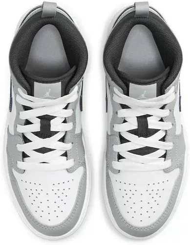 Miniatura 5 de Jordan Jordan 1 Mid (niño pequeño), Gris ahumadoBlanco-antracita