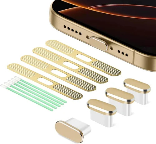 Miniatura 12 de Tapón Antipolvo USB C, Funda de Puerto USB C Tipo C para Enchufe de Puerto de Carga, Funda Antipolvo para Altavoces, Accesorios para iPhone 17 Pro