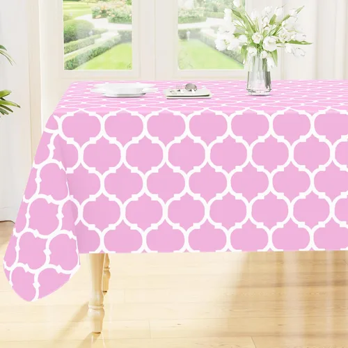 Miniatura 38 de Smiry Mantel redondo de plástico para mesa, mantel de vinilo impermeable con parte trasera de franela para mesas redondas, lavable y a prueba