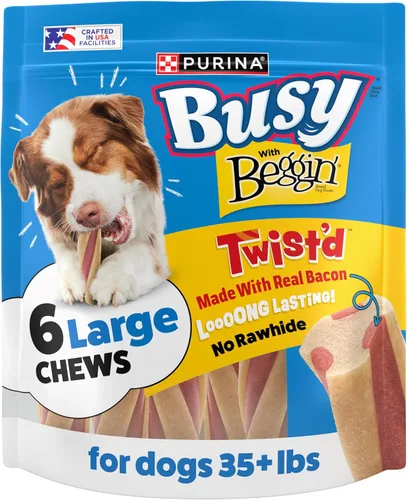 Purina Busy with Beggin' Twist'd Golosinas Masticables de Hueso para Perros Adultos - Bolsa de 6 ct