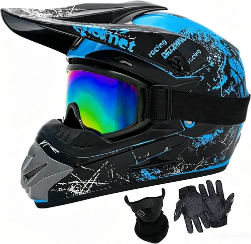 Miniatura 12 de Cascos de Dirt Bike para Jóvenes de Moda para Niños, Motocross, Motocicleta, BMX, ATV, Todoterreno, Cuatro Ruedas, Cascos Integrales para Bicicleta
