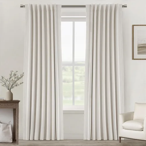 Miniatura 54 de UHITECH - Cortinas opacas beige para sala de estar, cortinas cortas de 35 pulgadas para habitación, cortinas negras para ventanas pequeñas, paneles