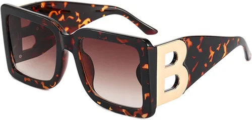 Miniatura 15 de PORADAY Gafas de sol cuadradas grandes de moda para mujeres y hombres, marco grueso negro de lujo, gafas de sol modernas con montura grande