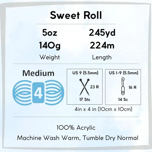 Miniatura 4 de Premier Yarns Sweet Roll Black Pepper Swirl 1047-10 (3 madejas, el mismo lote de tinte) hilo acrílico mediano #4 para ganchillo y tejer con bolsa