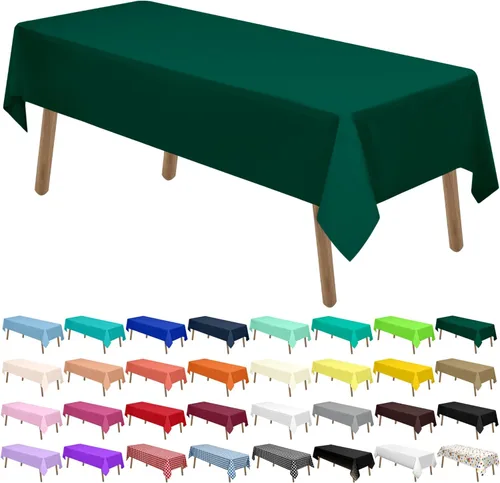 Miniatura 26 de Manteles de Plástico Azul Claro Paquete de 2 Cubiertas de Mesa Desechables 54 x 108 Pulgadas Manteles para Baby Shower Fiesta PEVA Manteles Azul
