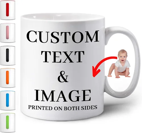 Taza personalizada con foto, taza de equipo personalizada con imagen, logotipo, texto, taza personalizada, regalos personalizados para madre, padre,