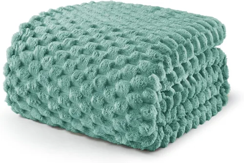 Miniatura 42 de Exclusivo Mezcla - Manta de vellón extragrande, 50 x 70 pulgadas, elegante, tela jacquard suave, mullida, acogedora y ligera, para invierno
