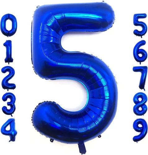 Miniatura 15 de Lovoir Globo azul marino de 40 pulgadas con el número 0 de gran tamaño de papel de aluminio de Mylar para helio azul oscuro para fiesta de Azul