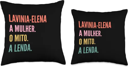Miniatura 3 de Funny Portuguese First Name Design - Lavinia-Elena Throw Pillow