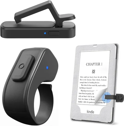 Miniatura 11 de Anillo girador de páginas para Kindle, control remoto para iPhone, iPad, tabletas Android, lectores electrónicos, girador de páginas para Kindle