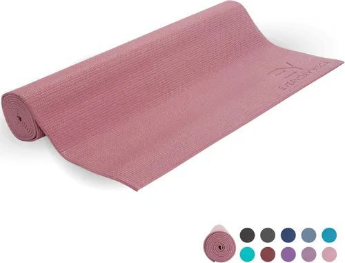 Miniatura 8 de Everyday Yoga Estera Deluxe, espaciosa de 72"x24" antideslizante para cómodos entrenamientos en casa, extra gruesa de 3-5mm Merlot