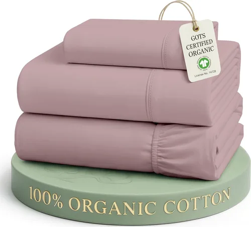Miniatura 56 de Lane Linen Sábanas de cama tamaño Queen, juego de sábanas 100 % algodón orgánico, sábanas refrescantes suaves tamaño Queen, juego de sábanas Queen