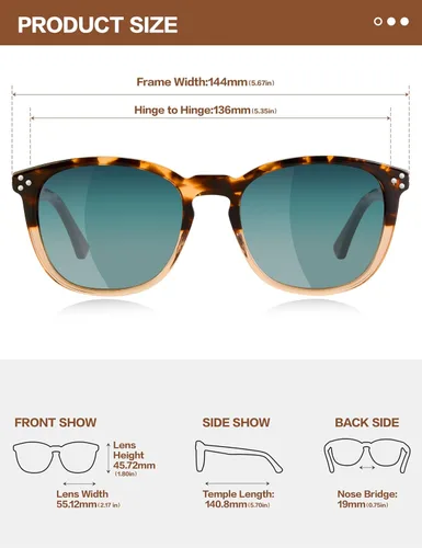 Miniatura 18 de Gafas de sol polarizadas para mujer con protección UV para mujer, a la moda, grandes sombras con marco de acetato BC2110