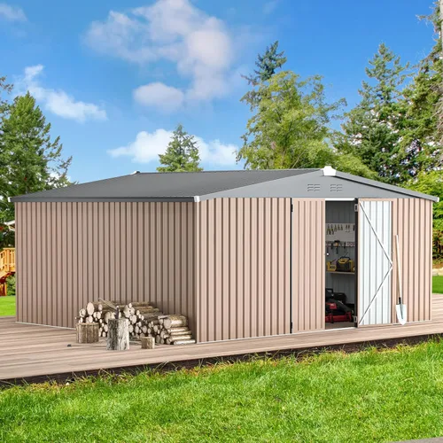 Miniatura 26 de AECOJOY Cobertizo de almacenamiento al aire libre de 5 x 3 pies, pequeño cobertizo de metal con puerta con cerradura, almacenamiento de utilidad