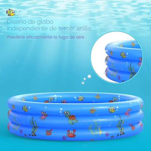 Miniatura 4 de VIVI MAO - Piscina inflable redonda para jardín, piscina portátil para niños, piscina infantil para chapotear, piscina de uso en interiores y Azul