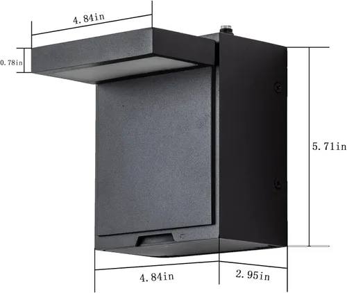 Miniatura 6 de Nigaut Luz de porche del atardecer al amanecer con salida GFCI, moderna lámpara LED de pared para exteriores con toma incorporada, aplique