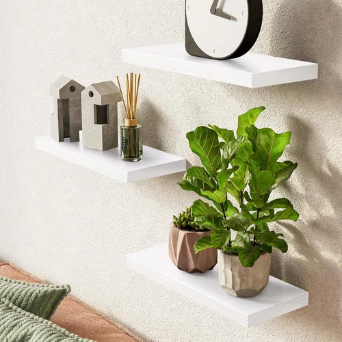 Miniatura 2 de BAYKA Estantes flotantes para pared, estantes de madera rústica montados en la pared para baño, dormitorio, sala de estar, cocina, estante colgante