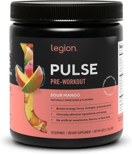 Miniatura 20 de LEGION Pulse Pre Workout - Bebida preentrenamiento de óxido nítrico totalmente natural para aumentar la energía, sin creatina, endulzada