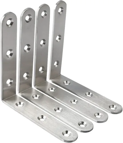 Miniatura 13 de Alise 4 soportes en L resistentes, soportes de esquina de 3.2 x 3.2 pulgadas, soportes flotantes blancos para estantes, soportes de montaje en pared