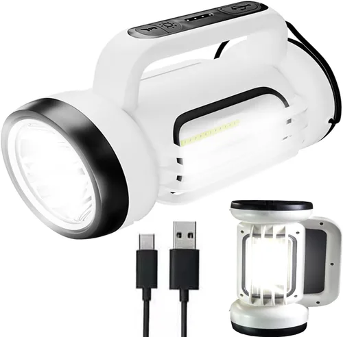 Miniatura 12 de Focos LED grandes, linternas, 22000 lúmenes, 6 modos, recargable, portátil, para campamento, caza, luces de trabajo portátiles para emergencias