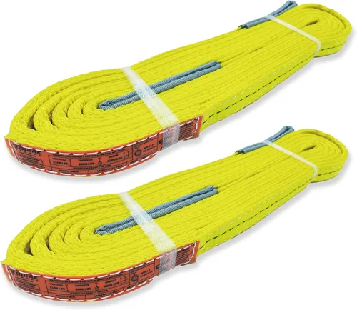 Miniatura 17 de Correas de elevación de 2 capas de 2 x 6 pies, arnés protector de árboles, paquete de 2 correas de tela resistente, aparejo, remolque en movimiento
