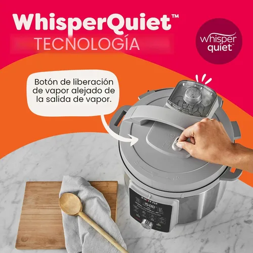 Miniatura 4 de Instant Pot, olla a presión eléctrica de 6 cuartos de galón Whisper Quiet 9 en 1, arrocera rápida, vaporera, olla para saltear, máquina para hacer