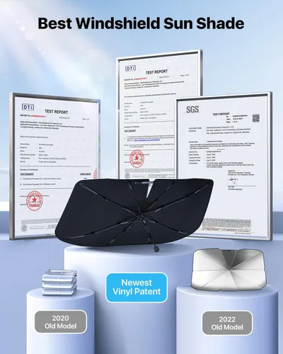 Miniatura 4 de Parasol mejorado para parabrisas Nmoiss para automóvil, revestimiento de vinilo, protege el automóvil de los rayos solares y daños por calor, te