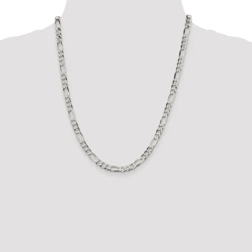 Miniatura 2 de Collar de cadena de plata de ley de 0.217in con lazo negro