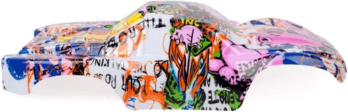 Miniatura 5 de Reemplazo de estilo de cerdo rosa con graffiti de cuerpo personalizado compatible para automóvil o camión RC escala 1/10 (camión no incluido)