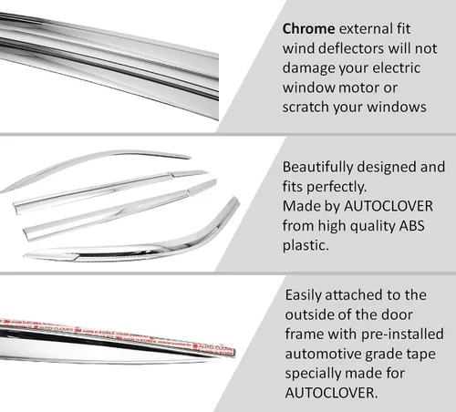 Miniatura 5 de AUTOCLOVER - Juego de 6 protectores de lluvia con cinta adhesiva para Kia Soul 2020 2021 2022 2023 2024 2025 / deflectores de ventana, persianas