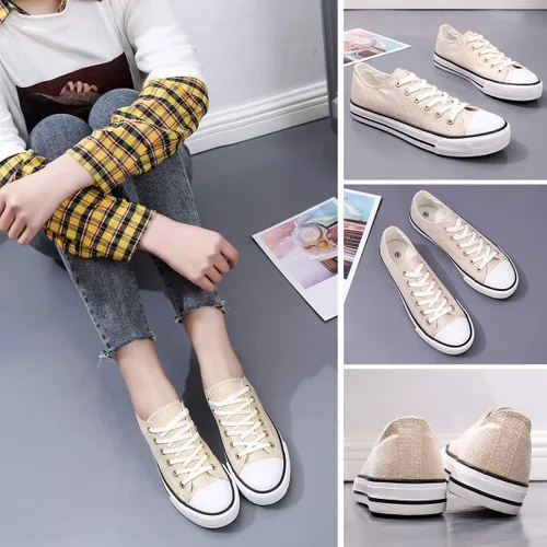 Miniatura 5 de Adokoo - Tenis informales de lona para mujer, caña baja, con cordones, cómodos, para caminar