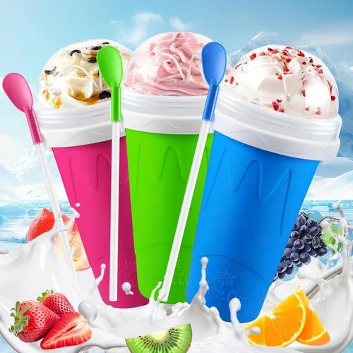Miniatura 7 de Tgosomt Paquete de 2 Vasos para Hacer Granizados, Vaso de Batidos Mágico de Compresión Rápida, Vasos para Granizados Congelados DIY, Batidora