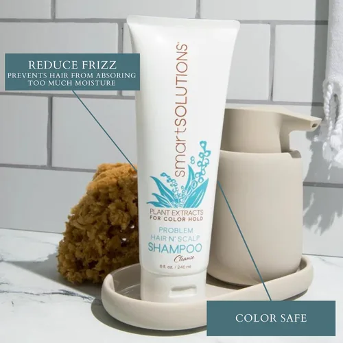 Miniatura 2 de smartSOLUTIONS Problem Hair N' Scalp Champú, 8 onzas, sin parabenos, protege el color, combate la caspa
