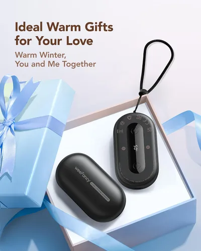Miniatura 7 de Hand Warmers Rechargeable 2 Pack, Magnetic Alloy Handwarmer 7000 mAh Reusable, Instant Heating UP to 131°F, 15 Hours Long Lasting Palm Pocket Negro