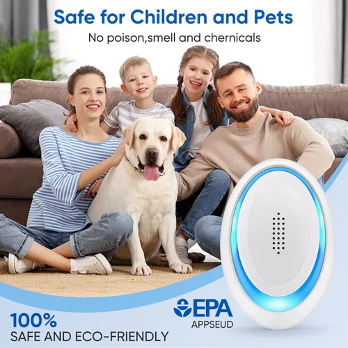 Miniatura 2 de Repelente ultrasónico de plagas, paquete de 6 unidades, repelente electrónico de plagas para interiores para sala de estar, oficina, almacén