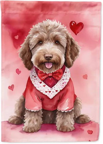 Miniatura 127 de Caroline's Treasures DAC5292CHF - Bandera de Border Collie My Valentine House para porche, grande, con manga para porche, para colgar en la pared
