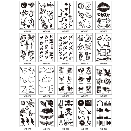 Miniatura 2 de 20 hojas de calcomanías temporales que brillan en la oscuridad, tatuajes fluorescentes luminosos, impermeables, transferencia de agua, calcomanías