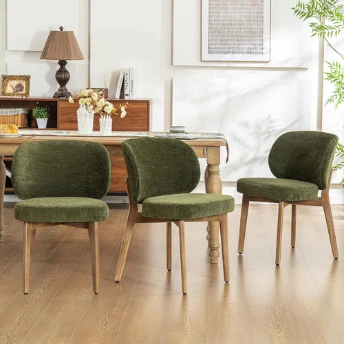 Miniatura 29 de YOUNIKE Silla de comedor con respaldo alto, silla única de cocina estilo moderno de mediados de siglo, silla acentuada sin brazos de tela bouclé