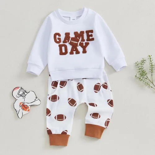 Miniatura 50 de Adobabirl Conjunto de sudadera y pantalones de Halloween para bebé, sudadera y pantalones con parche de calabaza para Halloween, otoño, ropa de bebé