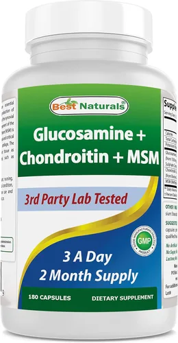 Best Naturals Glucosamina condroitina y MSM (no OGM) - Promueve la salud de las articulaciones - 180 unidades