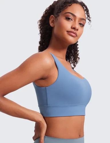Miniatura 25 de CRZ YOGA Butterluxe - Brasier deportivo con espalda en U para mujer, cuello redondo, acolchado, de bajo impacto, para yoga, entrenamiento