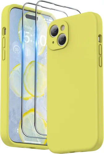 Miniatura 11 de SURPHY Funda diseñada para iPhone 15 Plus con protector de pantalla y cordón, correa de teléfono y funda de silicona líquida para teléfono